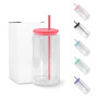AGH life Lot de 6 gobelets en verre pour sublimation vierges 473 ml, canettes transparentes à double paroi, gobelets pour sublim