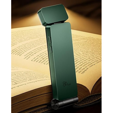 86lux Lampe de Lecture Rechargeable Liseuse LED USB-C, Légère 46 g, Lampe à Pince Marque-Page avec 3 Températures de Couleur, Ju