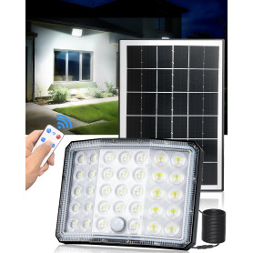 Giliwosy Lampe Solaire Exterieur de Mouvement, 210° Lumière avec Lentille Optique, Projecteur LED Solaire Étanche IP66, 4 Modes 