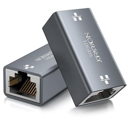 NORSHY Coupleur RJ45 Ethernet 10Gbps, Connecteur RJ45 Femelle vers Femelle, LAN Rallonge Connecteur Adaptateur Réseau Compatible