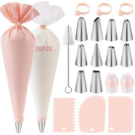 Nifogo Poche a Douille Patisserie 40 Pcs, Douille Patisserie, Kit Patisserie, Accessoire Patisserie, Ustensiles à Pâtisserie