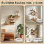Qoka Crafts Étagère Murale Flottante Modulable en Tasseaux Bois Massif - Tablette Décoration Design pour Chambre, Cuisine, Salon