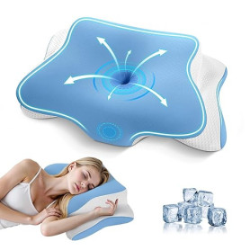 A-Pce Oreiller Ergonomique Cervical, Oreillers Memoire Forme Ergonomique Cervical pour Les Douleurs au Cou et aux épaules, Oreil
