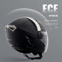 VEVOR Casque de moto 3/4 face, Casque Street ABS haute densité, avec Emplacement Bluetooth et Lentille interchangeable, Casque d