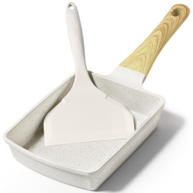 GiPP Tamagoyaki Poêle à omelette japonaise à induction - 18 x 13 cm - Revêtement anti-adhésif en granit - Sans PFOS/PFOA - Petit