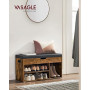VASAGLE Banc à Chaussures Rembourré, Banc de Rangement, Rangement Caché, Étagères, Meuble d'Entrée, Capacité de Charge 136 kg, 3