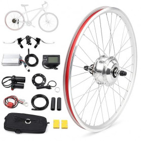 Chensyo Kit de conversion de vélo électrique, 26 pouces, 36 V, 360 W, kit de conversion de vélo électrique pour roue arrière, mo