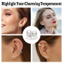 Boucles d'Oreilles en Perles d'Argent 925 5 Paires Blanches d'Eau Douce pour Femmes