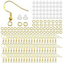 TOAOB 300pcs Crochet de Boucle d'oreille en Plaqué Or 925 Argent 18mm avec Boule à Ressort et d'anneaux Ouverts 4mm et Fermoirs