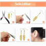 TOAOB 300pcs Crochet de Boucle d'oreille en Plaqué Or 925 Argent 18mm avec Boule à Ressort et d'anneaux Ouverts 4mm et Fermoirs