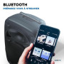 Vonyx Verve38 Enceinte Sono Portable 800W, Enceinte Bluetooth Puissante, 2 Micros sans Fil UHF, Poignées et roulettes de Transpo