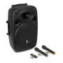 Vonyx Verve38 Enceinte Sono Portable 800W, Enceinte Bluetooth Puissante, 2 Micros sans Fil UHF, Poignées et roulettes de Transpo