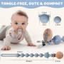 EARLY MINDS Pack de 3 Attache Tetine Silicone, Attache Sucette avec Une Seule Pièce en Silicone, Accroche Tétine Bebe pour Fille