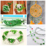 TOAOB 1000pcs Perles à Facette de Cristal Rondes Perle en Verre en Vrac Vert Foncé 2mm 4mm 6mm 8mm 10mm Transparent Crystal Bead
