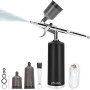 Ovaga Kit d'Aérographe 32 PSI, Compresseur d'Aérographe sans Fil Rechargeable, Pistolet Airbrush Automatique à Main, Ensemble Aé