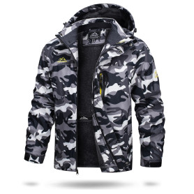 TACVASEN Veste Ski pour Homme Vestes Imperméable Chaudes Polaires Vestes De Randonnée Manteau Épais avec Capuche Amovible