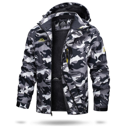TACVASEN Veste Ski pour Homme Vestes Imperméable Chaudes Polaires Vestes De Randonnée Manteau Épais avec Capuche Amovible