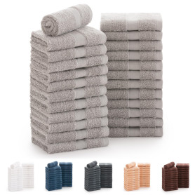 Todocama - Lot de 24 Serviettes de Toilette (30 x 30 cm) 100% Coton Doux et Absorbant, 550 g/m² Premium, Gris Clair