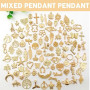 WeddHuis 100 Pièces Breloques Pendentifs pour Bijoux DIY, Charms Vintage Aesthetic pour Colliers Bracelets Boucles d'Oreilles (d