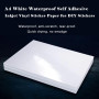 Lot de 10 feuilles de papier autocollant en vinyle blanc A4 imperméable pour imprimante jet d'encre et impression laser et jet d