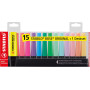 STABILO BOSS ORIGINAL - Surligneur - Set de bureau x 15 Surligneur fluo et pastel assortis