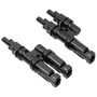 URAQT T Connecteur Solaire, 1 Pair 2 to 1 T Connecteur de panneau solaire MFFF/FMMM, Connecteu de Branche pour Connexion Parallè