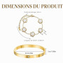 LIUYIDM Plaqué 18K Bracelet Femme Bijoux Trèfle Porte-Bonheur Cadeau Femme Bracelets Empilables pour Les Mariages Anniversaires