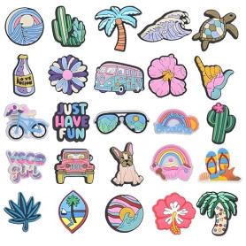 YAOYYG 25 Pièces Décorations de Plage pour l'été Charmes de Chaussure, Pins pour Crocs, Accessoires Décoratifs pour Chaussures S