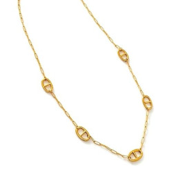 Générique Collier Sautoir Long Acier Inoxydable – Chaîne Ajustable – Bijoux Résistants à l’Eau – Maille Marine, Chaîne d’Ancre,