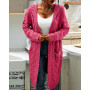 GeGekoko Cardigan à Capuche Ouvert sur Le Devant pour Femme - Pull en Tricot torsadé de Couleur Unie - Manteaux Longs
