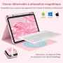 BQSS Coque Clavier pour iPad A16 11/10 Ème Génération(11 Pouces 2025/10.9 Pouces 2022), AZERTY Français, Housse Amovible avec Cl