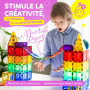Magneo® Blocs Magnétiques 120 Pièces (2 Voitures) – Construction Enfant dès 3 Ans – Jeu Créatif avec Magnetic Tiles – Blocs Aima