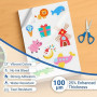 Euqvunn 18 Sheets Feuille Autocollante Imprimante A4, Blanc Brillant Imperméable Vinyle Imprimable Papier Autocollant, Feuille C