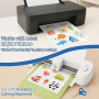 Euqvunn 18 Sheets Feuille Autocollante Imprimante A4, Blanc Brillant Imperméable Vinyle Imprimable Papier Autocollant, Feuille C