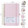 Cahier A5,Cahier Spirale a5,Carnet de notes,Bloc Note,Carnet Spirale,Ligné,HOMEMARS, 240 Pages, 100 g/m², 14,8 x 21 cm, Rose, Co