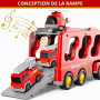 BLmukce Jouet Camion de Pompiers 5 en 1 pour Enfants, Transporteur à Friction avec 4 véhicules de Pompiers, Jouet de 1 2 3 Ans p