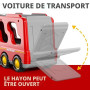 BLmukce Jouet Camion de Pompiers 5 en 1 pour Enfants, Transporteur à Friction avec 4 véhicules de Pompiers, Jouet de 1 2 3 Ans p