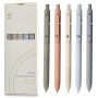 UIXJODO Lot de 5 stylos japonais premium à encre gel noire, avec pointe fine et lisse de 0,5 mm, grip en silicone, clip en métal