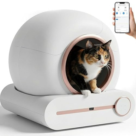 Venkillian Litière Chat Autonettoyante Automatique: Bac Auto-Nettoyant 65L Grande Capacité Protection Intelligente Multi-Capteur