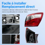 Convitex Feu Arrière Droit pour Qashqai/Qashqai+2 I (J10, NJ10) SUV 2010-2014, Pièces de rechange 26550-BR00A, E-Mark