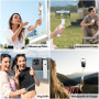 yAyusi Mini Perche à Selfie Extensible, Perche à Selfie Portable de Poche avec Télécommande, Support de Téléphone Compacte pour 