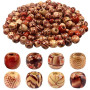 TOAOB 200pcs Perles en Bois Multicolores Imprimées Peintes en Bois Afrique Macrame Spacer Perles 11 mm x 12 mm pour Décoration d