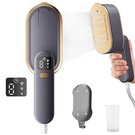 Fer à vapeur de voyage avec écran LCD, 10S, chauffage rapide, 2000 W, avec poignée rotative à 180°, défroisseur portable, 3 nive