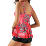 Genfien Maillot De Bain Deux Pièce Tankini Ensembles de Tankini pour Femme Imprimé Rembourré Maillot avec Short de Garçon Maillo