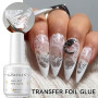 GZMAYUEN 20pcs Transferfolie Nägel Nagelsticker, 15ML Colle Foil Ongle - Avec Dentelle Ongle Nail Art Noir