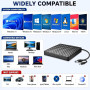 Lecteur CD/DVD Externe USB 3.0 Type-C, Graveur CD DVD Plug and Play, Lecteur Optique Portable CD/DVD -/+RW Drive pour PC, Compat