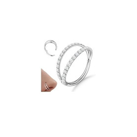 Diamday Piercing Nez Anneaux CZ Piercing Oreille 316L Acier Chirurgical Anneau Nez Piercing Septum Helix Anneau Or Argent Tragus