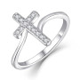 starchenie Bague Croix en Argent 925 avec Zircon Bague Chrétienne pour Femme