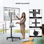 BONTEC Support TV Roulettes Support Tele Mobile pour Téléviseurs Plasma/LCD/LED de 23 à 60 Pouces avec Étagère, Support TV sur P