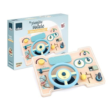 Vilac - Ma Première Voiture Tableau d'Activités - Bébés 12 Mois+